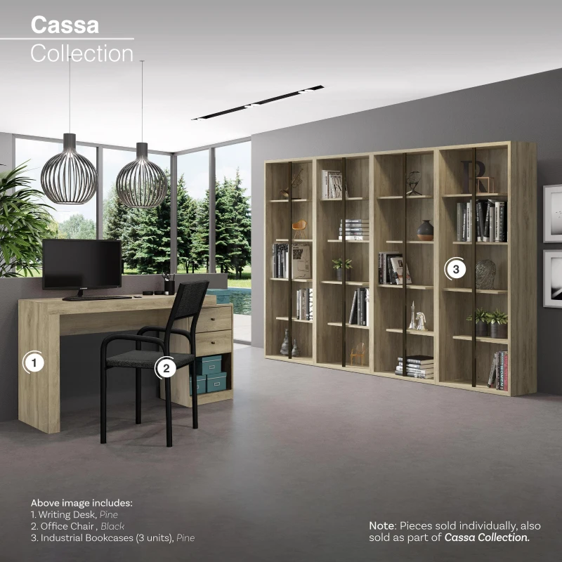 Sleek Expandable Desk with 2 Drawers and Open Bottom Shelf, Modern Home Office Computer Writing Table for Apartment, 47.5" L x 18" W x 29.5" H, Brown