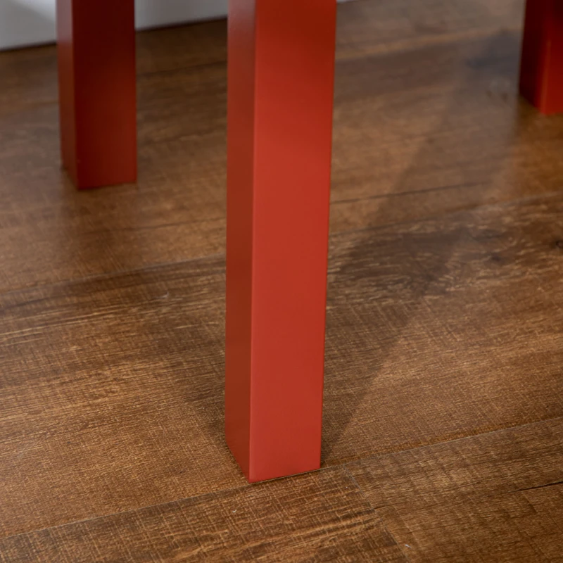 HOMCOM 2-Tier Nightstand, Side Table with Drawer and Shelf for Living Room or Bedroom, Set of 2, Red