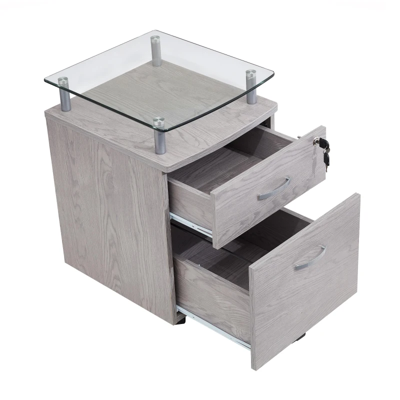 Compact File Cabinet with Hanging Drawers and Locking Design, Locking Storage Unit for Offices and Study Rooms, 15.5" L x 17.5" W x 24" H, Gray