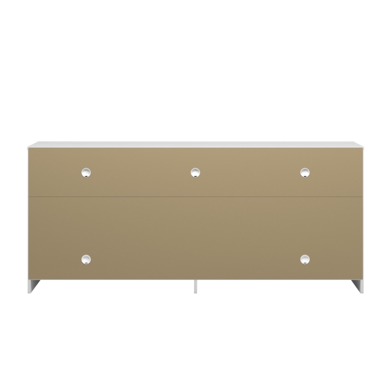Sleek White TV Stand with Centered Sliding Door, Modern Media Entertainment Console Center for Living Room, 61" L x 15.5" W x 27" H, White