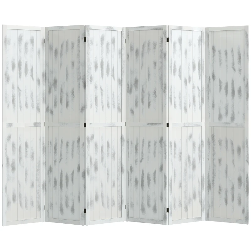 HOMCOM Screen Divider Room Divider Screen with Foldable Design for Indoor Bedroom Office 5.5' Rustic White