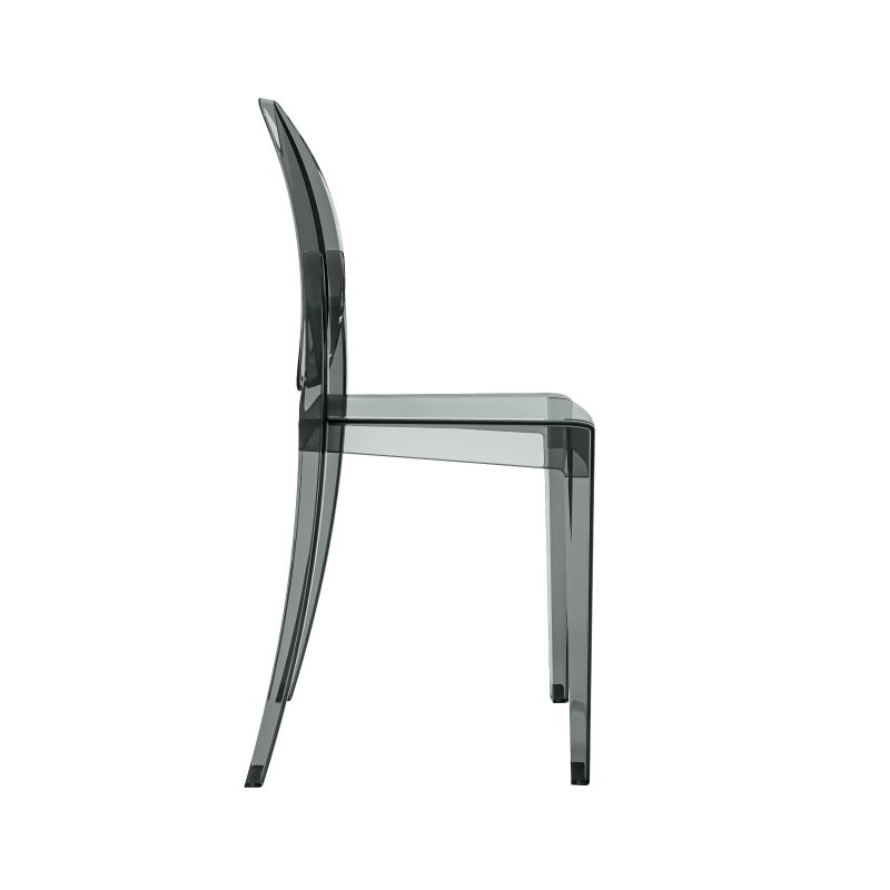 Set of 4 Ghost Chairs with Durable Acrylic Construction, Ideal Event Chairs for Formal Events and Casual Gatherings, 14.5" L x 20" W x 35.5" H, Gray