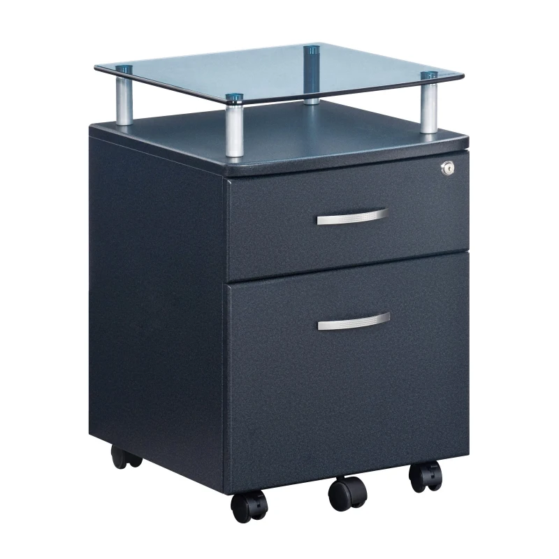 Compact File Cabinet with Hanging Drawers and Locking Design, Locking Storage Unit for Offices and Study Rooms, 15.5" L x 17.5" W x 24" H, Black