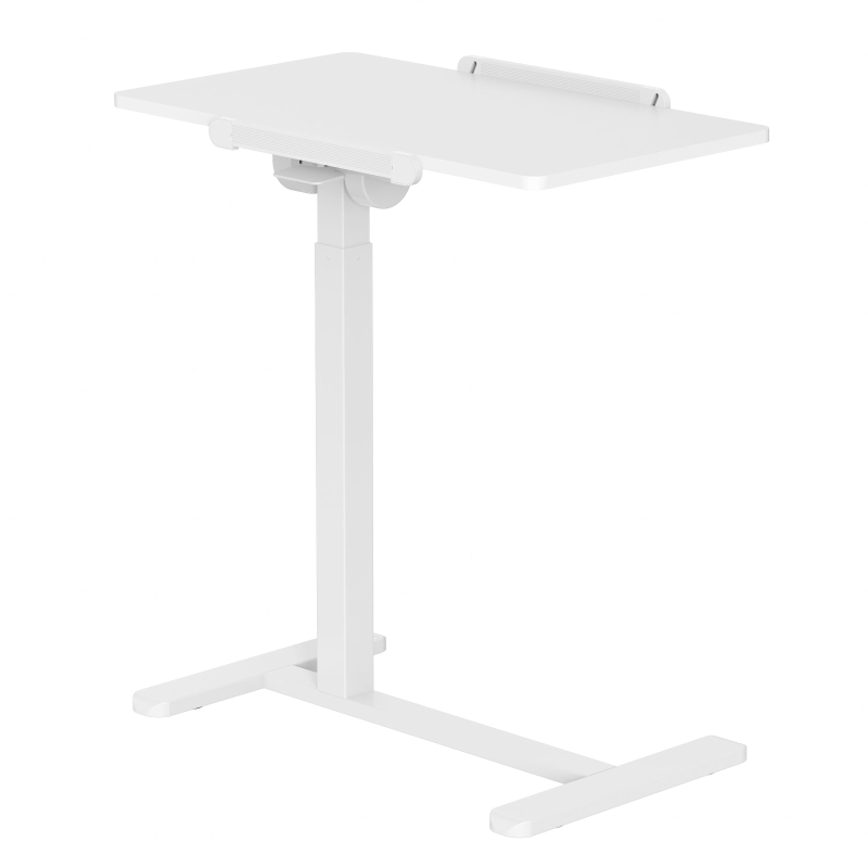 Sit-to-Stand Laptop Cart with Tilt Desk, Versatile Mobile Stand for home offices, classrooms, or bedside, 27.5" L x 16.5" W x 27" H, White