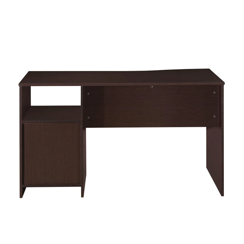 Classic Computer Desk with 3 Drawers and Side Shelf, Modern Contoured Workstation Table for Home Office Studio, 51" L x 23.5" W x 29.5" H, Wenge