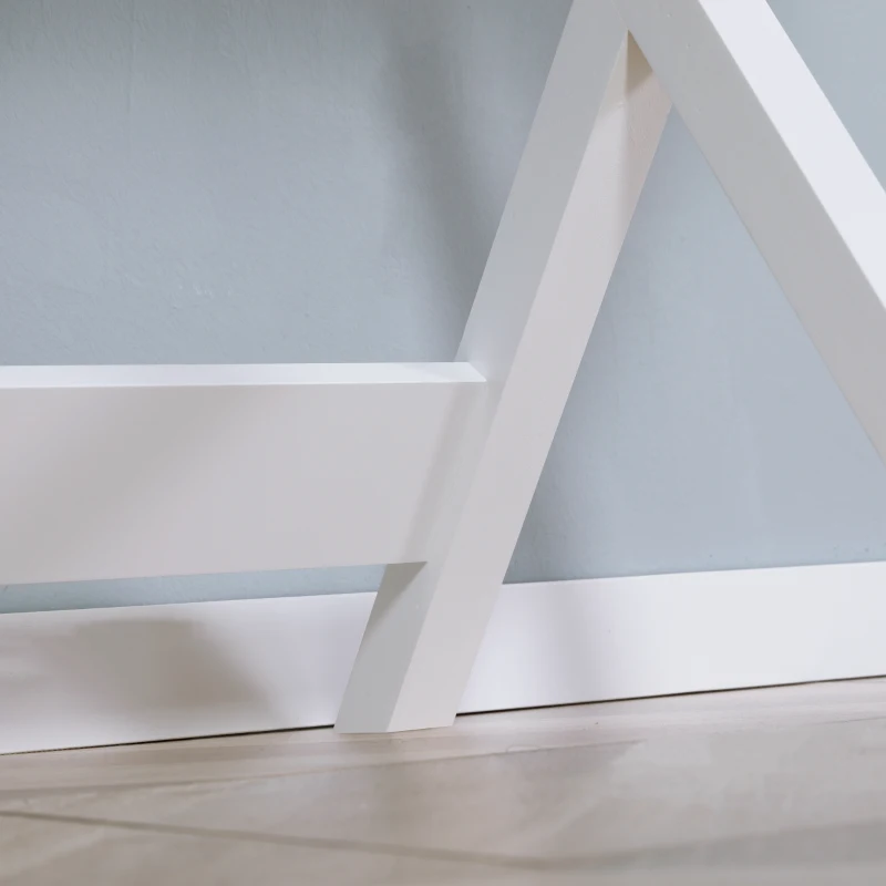 HOMCOM Modern Writing Desk, White Computer Desk, Vanity Makeup Table with Two Drawers, X-shaped Leg for Home Office, Bedroom
