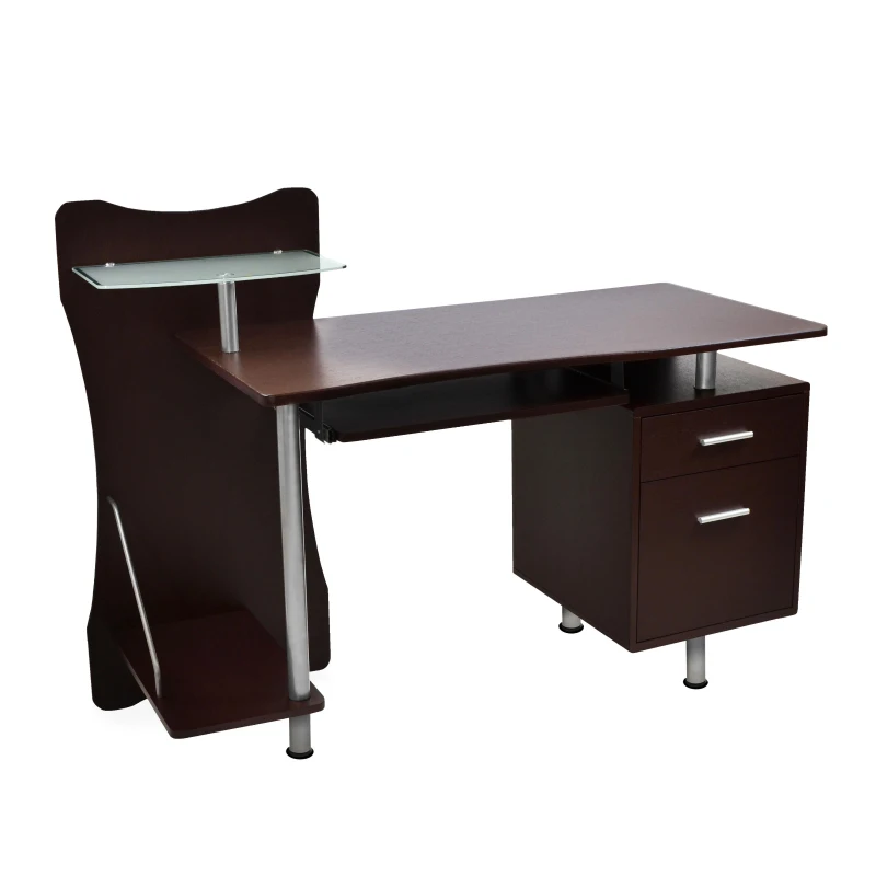 Practical Computer Desk with File Drawer and Spacious Desktop, Storage Workstation for Study Areas and Offices, 51″ L x 22″ W x 39.5″ H, Chocolate