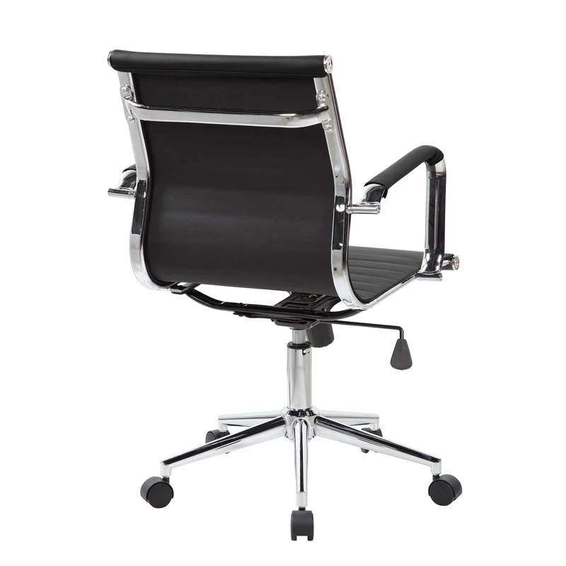 Cozy Office Chair with Flip-Up Arms and TechniFlex Upholstery, Flexible Racer Seat with Locking Tilt Control, 22.5″ L x 23.5″ W x 36″ H, Black