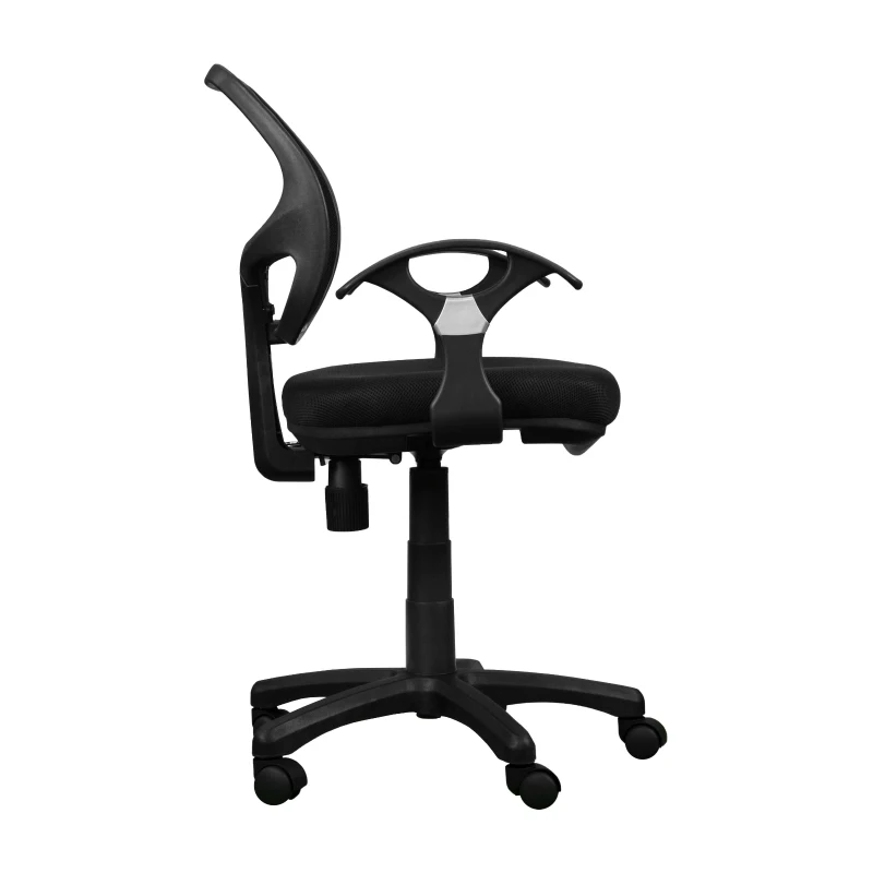 Breathable Office Chair with Contoured Fabric Seat Cushion and Contoured Armrests, Task Chair for Offices, 23.5" L x 22.5" W x 35" H, Black
