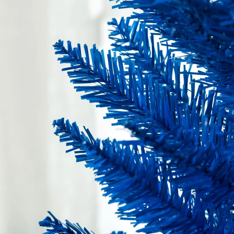 HOMCOM 5FT Decorated Christmas Tree, Pencil Christmas Tree with 294 Realistic Branch Tips and Plastic Stand, Blue