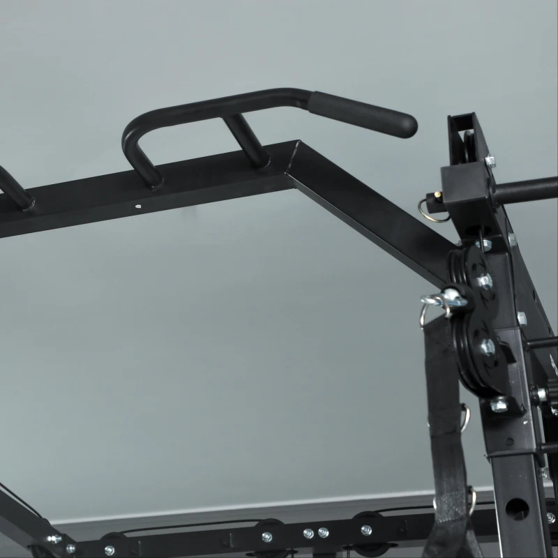 Soozier Multi-Functional Power Rack, Smith Machine Cable Crossover System with Pull Up Bar, Lat-Pull Down System, Landmine