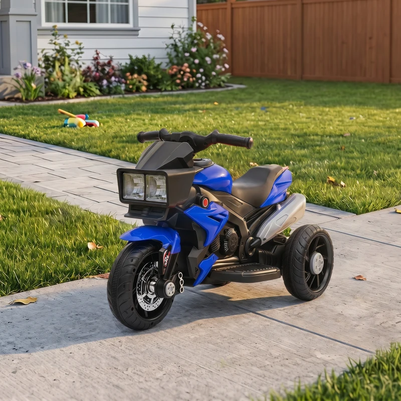 Aosom 6V Kids Motorcycle, Battery-Operated Mini Electric Motorbike with Forward/Reverse Switch, Horn, Blue