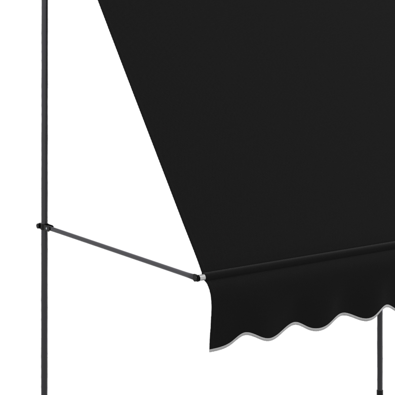 Outsunny 6.5' x 4' Manual Retractable Awning, Non-Screw Patio Awning, UV Resistant for Window or Door, Black