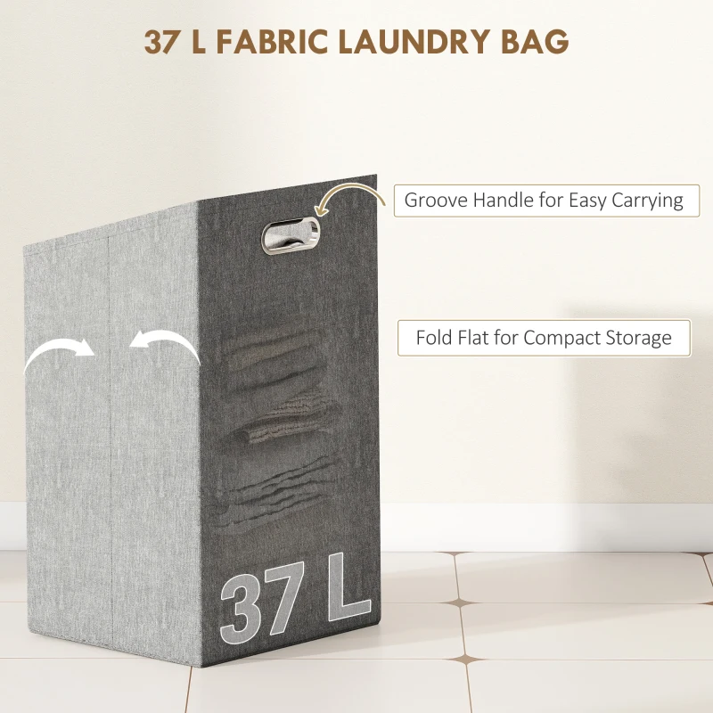 HOMCOM Bamboo Laundry Cabinet, Tilt Out Laundry Hamper with Removable Basket and Open Shelves, Natural