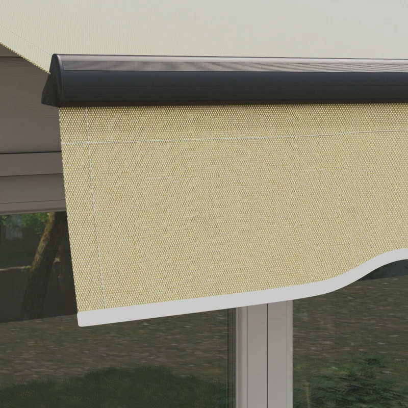 Outsunny 8' x 6.5' Retractable Awning, 280gsm UV Resistant Sunshade Shelter for Deck, Balcony, Yard, Beige