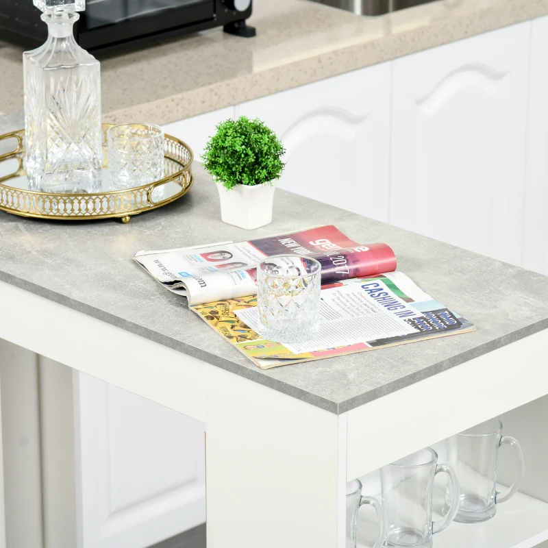 HOMCOM Bar Table, High Top Pub Table with 4 Storage Shelves, Modern Bar Height Table for Home Bar, Kitchen, Grey