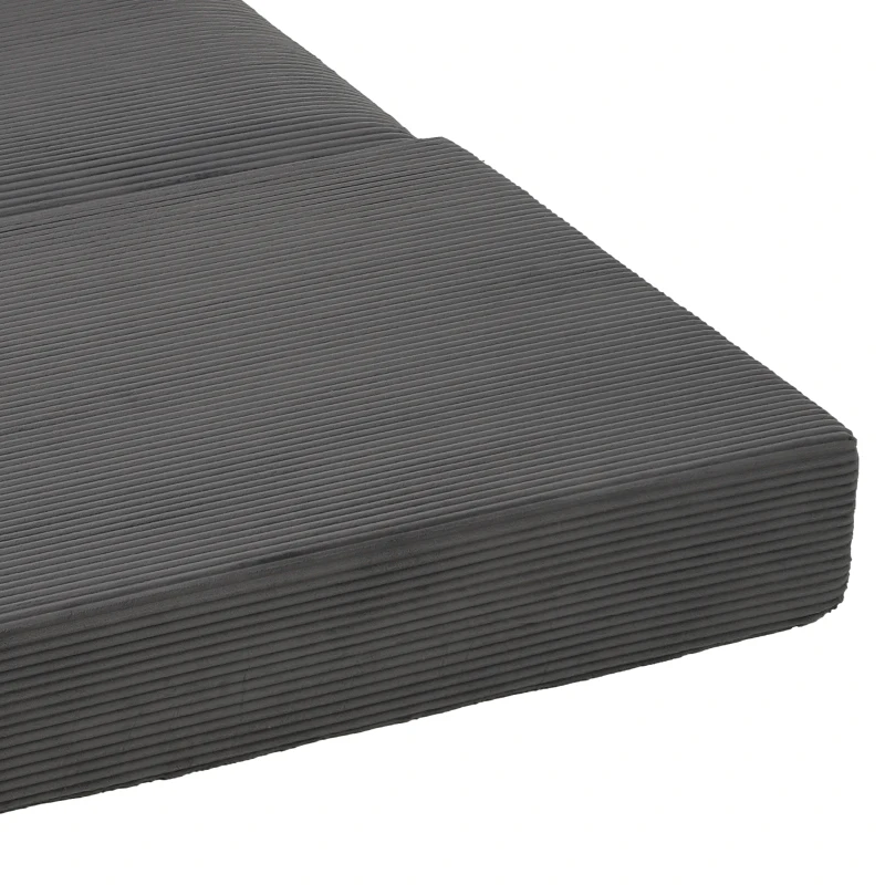 HOMCOM 51" Chair Bed, Corduroy Upholstered Sleeper Chair with Pillow, Dark Grey