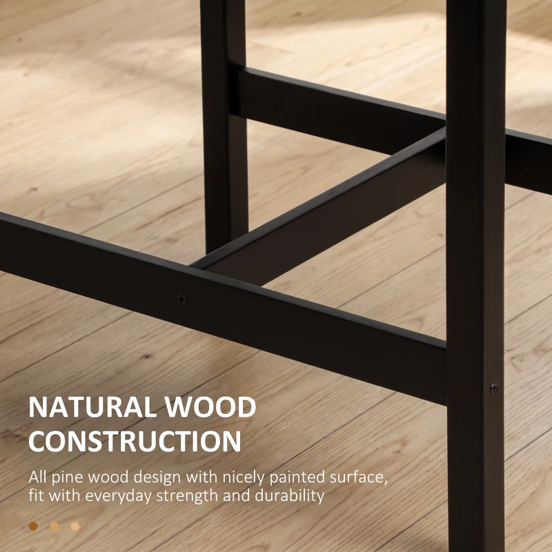 HOMCOM Solid Wood Kitchen Table, Drop Leaf Tables for Small Spaces, Folding Dining Table, Black