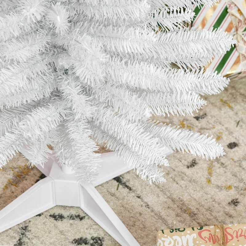 HOMCOM 5' Artificial Pencil Christmas Tree, Slim Xmas Tree with 294 Realistic Branch Tips and Plastic Stand, White