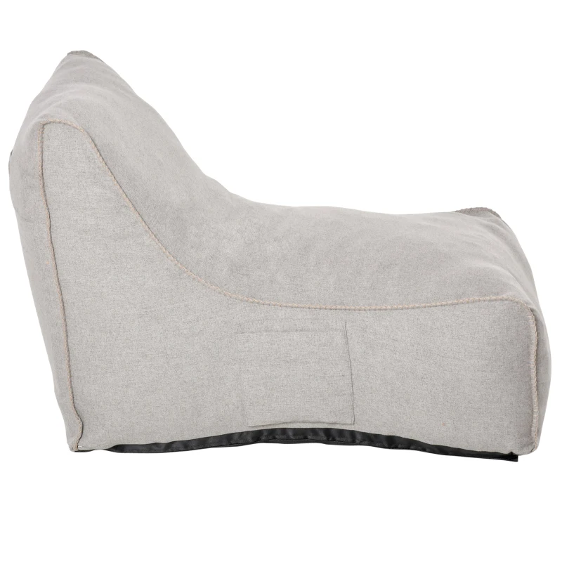 HOMCOM Bean Bag Chair, Stuffed Large Lounger for Indoors, Includes Washable Cover, Side Pockets and Backrest, for Kids and Adults, Grey