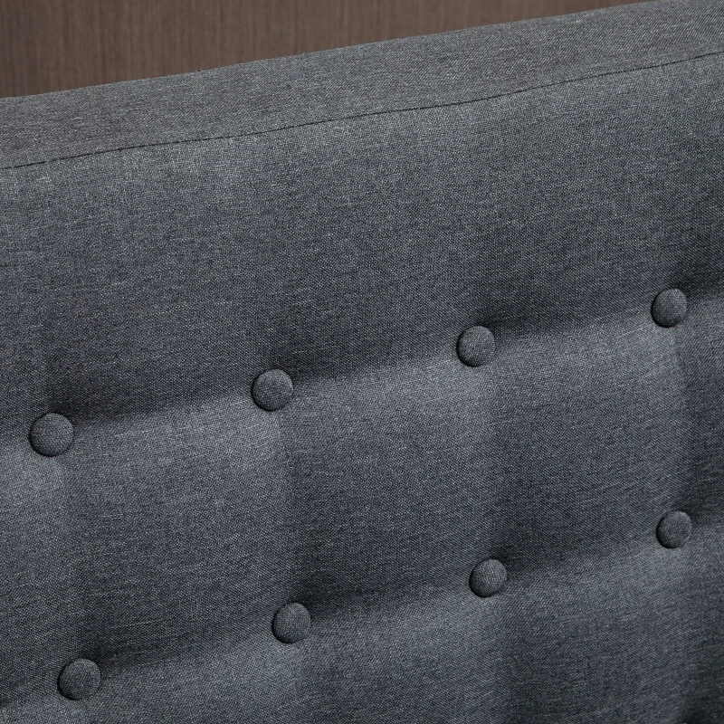 HOMCOM Armless Couch Wingback Double Sofa Linen Fabric Upholstery Button Tufted Loveseat Modern Living Room Settee, Gray