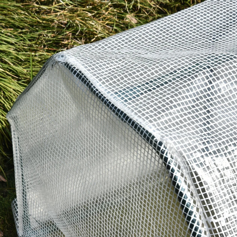 Outsunny 39" x 28" x 24" Portable Mini Greenhouse PE Grow House with Zipper Door Gardening Plant Cover Steel Frame