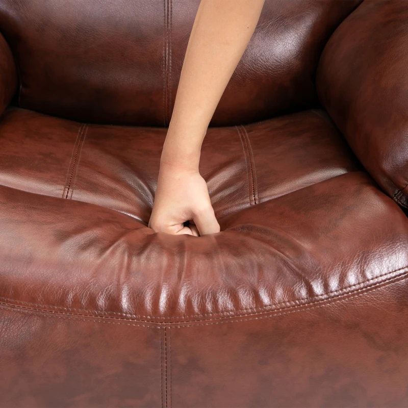 HOMCOM Vibration Massage Recliner Chair for Living Room with Heat,   Single Sofa, PU Leather Power Reclining Chair, Home Theater Seating with Footrest, Brown