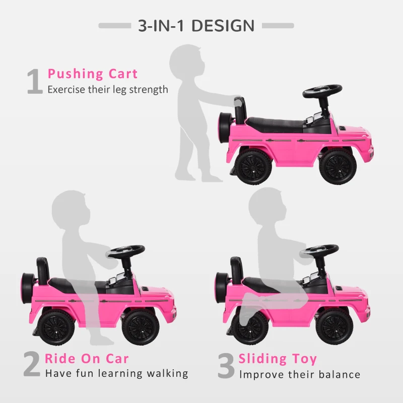 Aosom Compatible Baby Toddler Push Car Foot-to-Floor Ride-On Wheel Mercedes-Benz G350 Licensed Pink