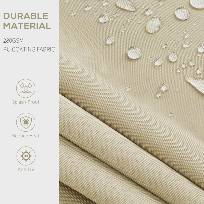 Outsunny 8' x 6.5' Retractable Awning, 280gsm UV Resistant Sunshade Shelter for Deck, Balcony, Yard, Beige