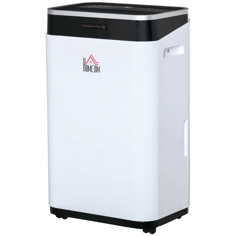 HOMCOM 2520 Sq. Ft Portable Electric Dehumidifier For Home, Bedroom or Basements with 14 Pint Tank, 2 Speeds and 3 Modes, 42 pt/Day, White