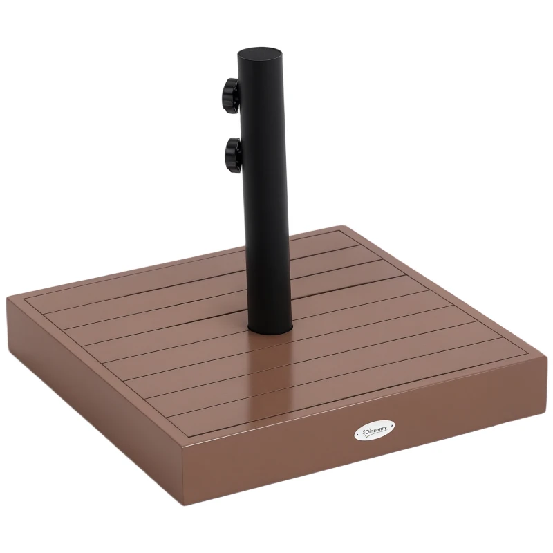 Outsunny Patio Umbrella Base, 42 lbs. Concrete Heavy Duty Umbrella Base for 1.25/1.5" Poles, Coffee