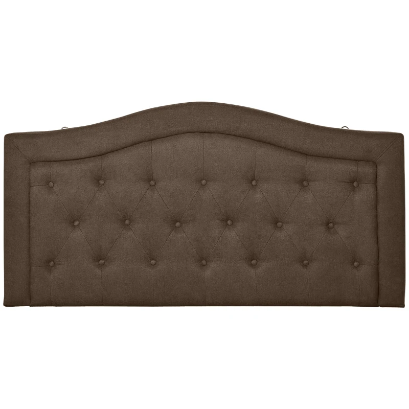 HOMCOM Upholstered Headboard, Button Tufted Bedhead Board, Home Bedroom Decoration for Full-Sized Beds, Brown