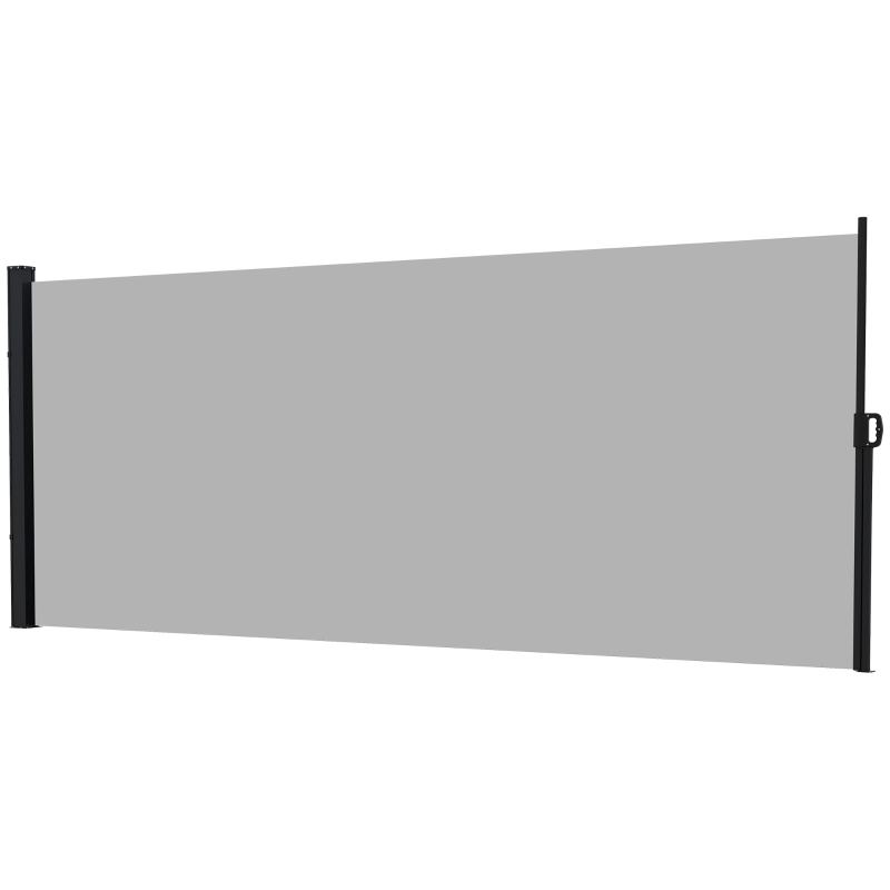 Outsunny 13' x 6' Retractable Side Awning, Outdoor Privacy Screen for Garden, Hot Tub, Balcony, Terrace, Pool, Light Grey