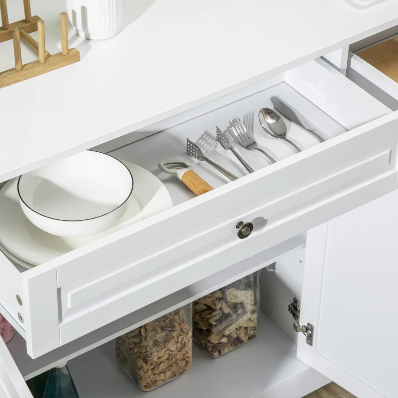 HOMCOM Sideboard Buffet Cabinet, Modern Accent Cabinet with 2 Drawers and Adjustable Shelves, Entryway Cabinet, White