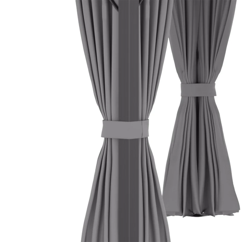 Outsunny 10' x 13' Patio Gazebo Aluminum Frame Outdoor Canopy Shelter with Sidewalls, Vented Roof for Garden, Lawn, Backyard, and Deck, Gray