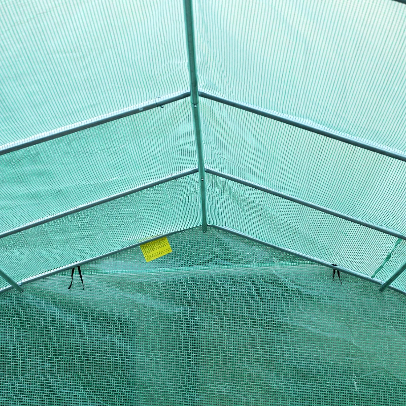Outsunny 26' x 10' x 7' Walk-In Greenhouse Tunnel, Large Gardening Plant Hot House with 12 Windows and Zipper Doors for Backyard, Green