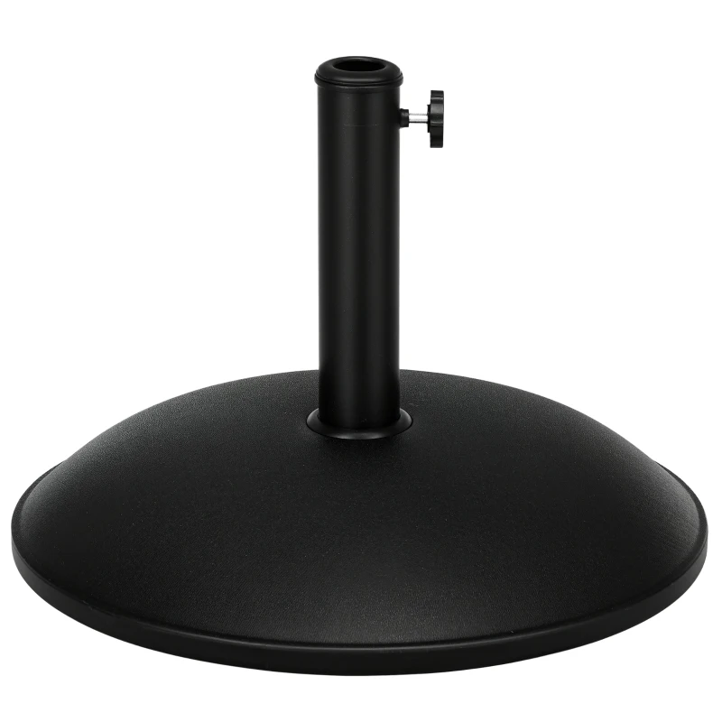 Outsunny 44 lbs Cement Round Umbrella Base Holder 19" Heavy Duty Parasol Stand for Patio, Outdoor, Backyard, Black