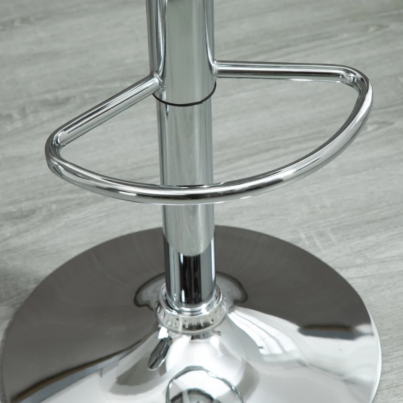 HOMCOM Set of 2 Adjustable Barstools with Footrest, Silver