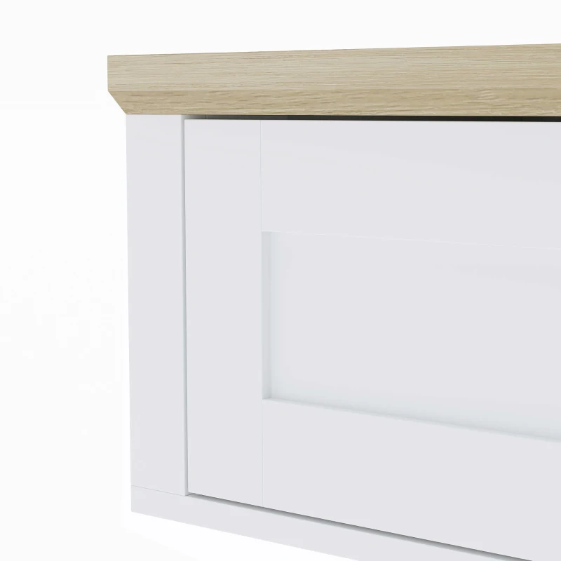 HOMCOM Floating TV Stand for TVs up to 72 Inch, Modern Wall Mounted Media Console with Power Outlets, White