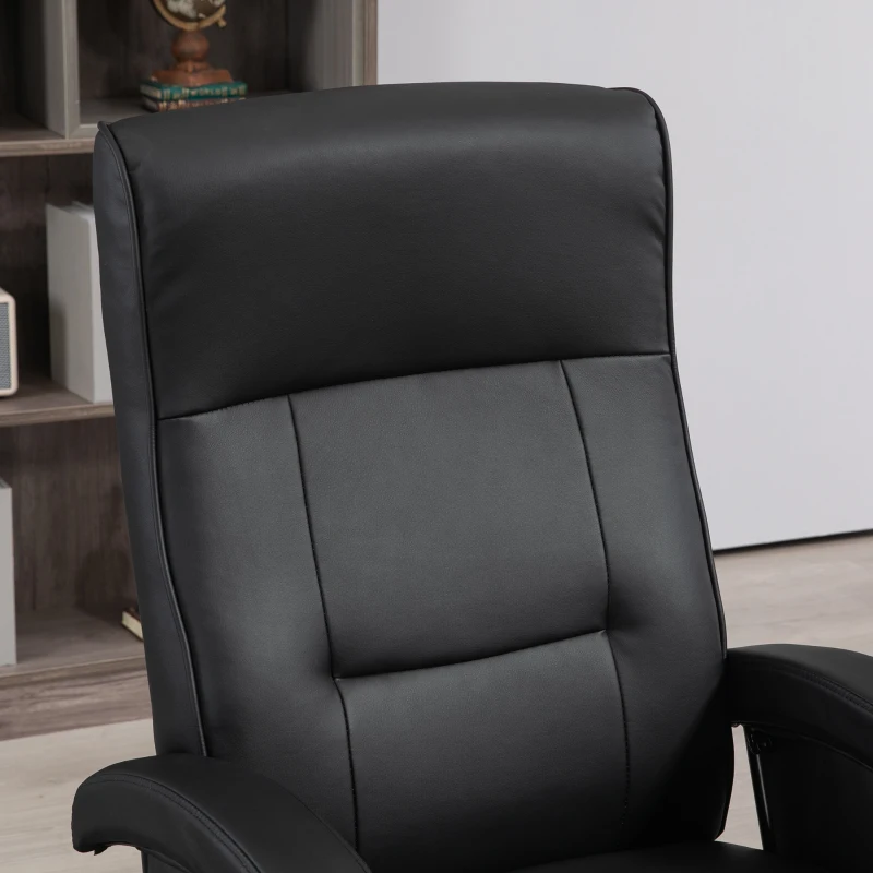 HOMCOM Swivel Recliner Chair with Footrest and Armrest, Black
