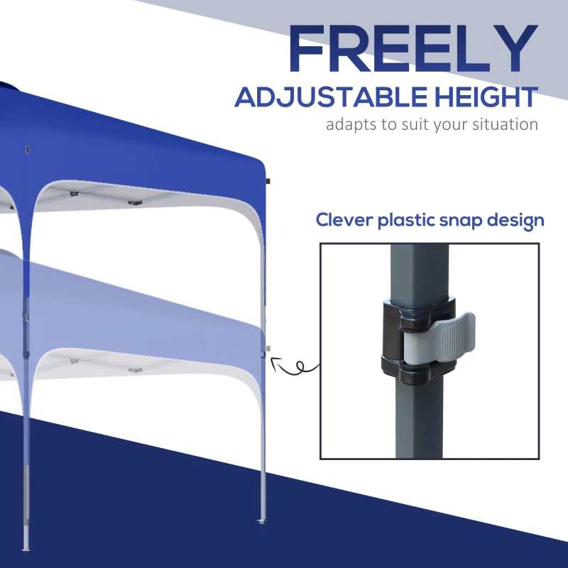 Outsunny 8' x 8' Pop Up Canopy Tent with Wheeled Carry Bag and 4 Sandbags, Instant Sun Shelter, Tents for Parties, Height Adjustable, for Outdoor, Garden, Patio, Royal Bue