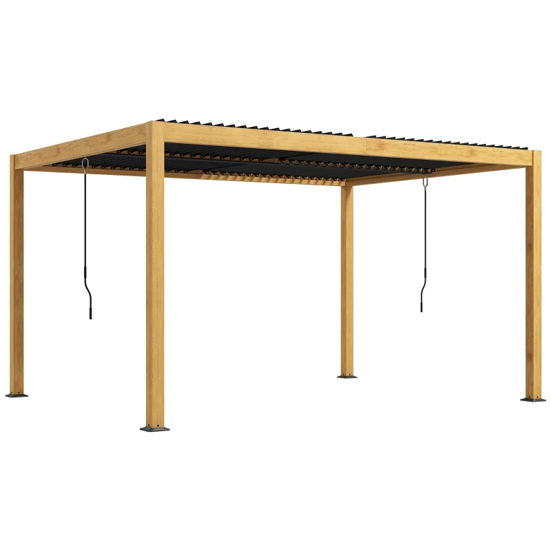 Outsunny Aluminum Louvered Pergola with Adjustable Roof, 10' x 13' Hardtop Gazebo for Patio, Deck, Garden, Yard, Beach