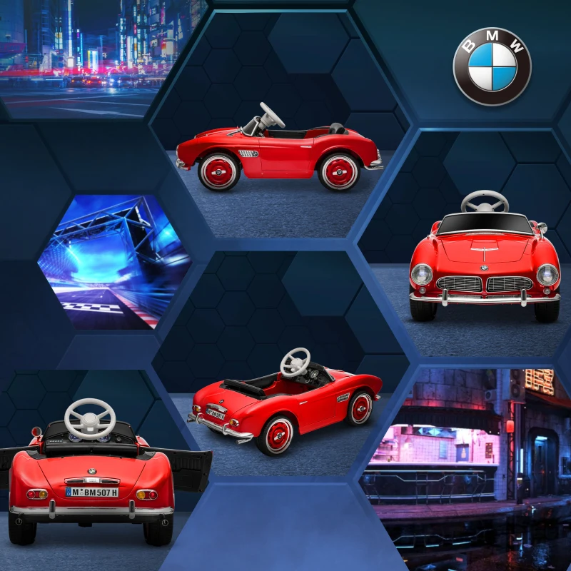Aosom Licensed BMW 12V Kid Electric Ride On Car with Easy Transport, Red