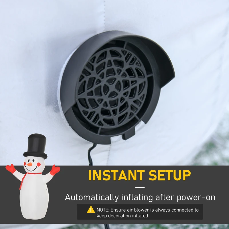 HOMCOM 6ft Christmas Inflatables Outdoor Decorations Glowing Snowman, Blow-Up Yard Christmas Decor with LED Lights Display