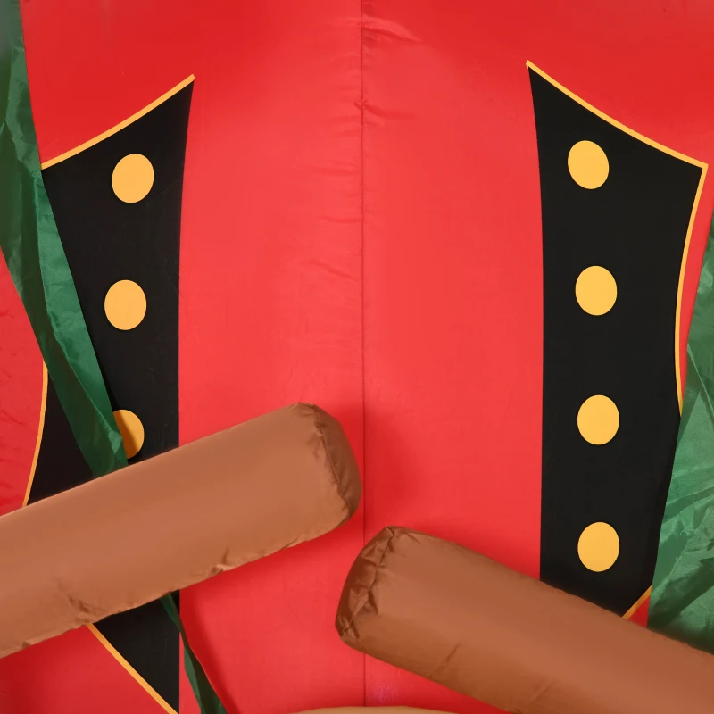 HOMCOM 8ft Christmas Inflatables Outdoor Decorations Nutcracker Toy Soldier with Drum, Blow-Up Yard Christmas Decor with LED Lights Display