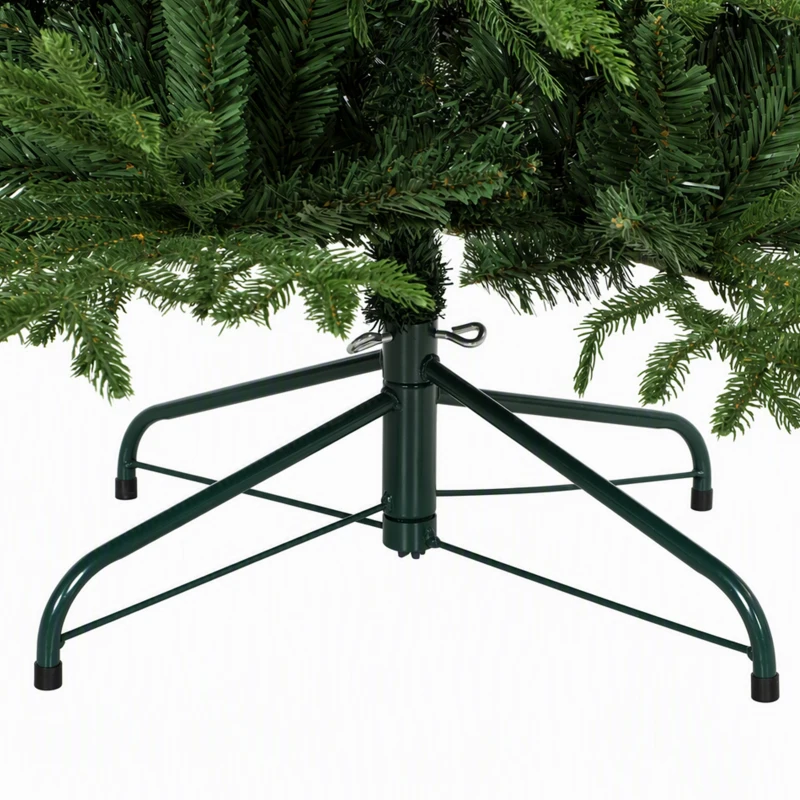 HOMCOM 6ft Artificial Christmas Tree Full Hinged Xmas Tree Metal Base, Green
