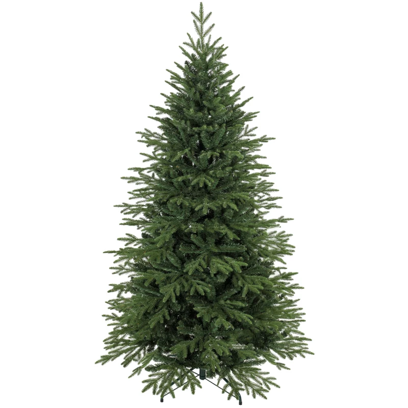 HOMCOM 6ft Artificial Christmas Tree Full Hinged Xmas Tree Metal Base, Green