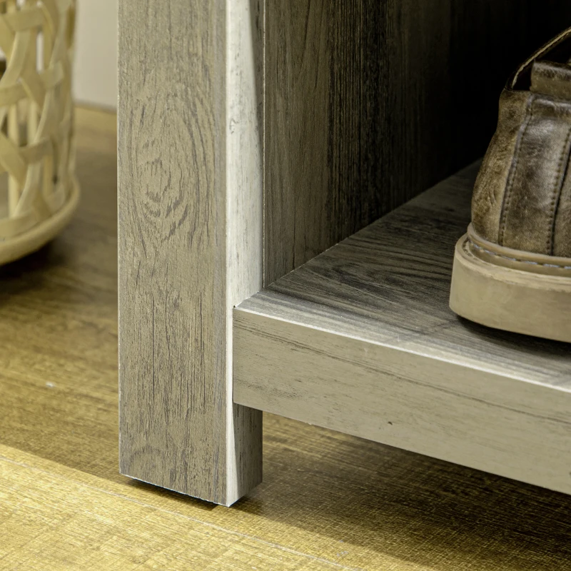 HOMCOM Hall Tree with Shoe Storage Bench Entryway Bench for Living Room, Grey