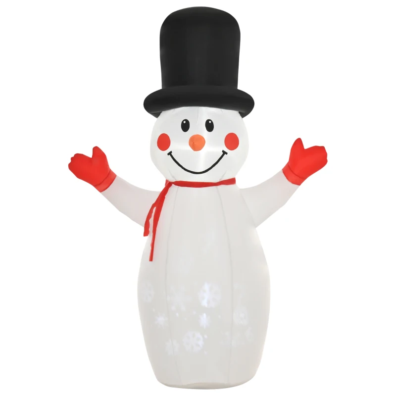 HOMCOM 6ft Christmas Inflatables Outdoor Decorations Glowing Snowman, Blow-Up Yard Christmas Decor with LED Lights Display