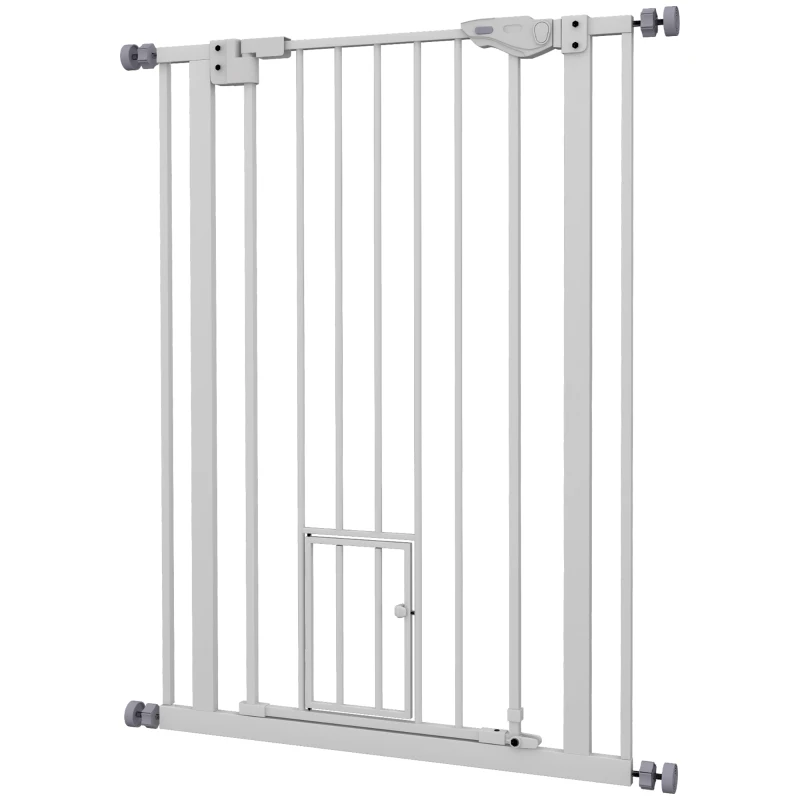 PawHut 41" Easy Open Indoor Dog Gates for Doorways, House, Stair - White